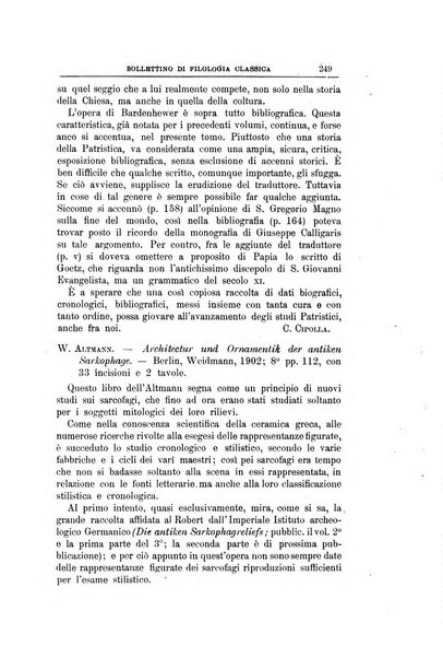 Bollettino di filologia classica