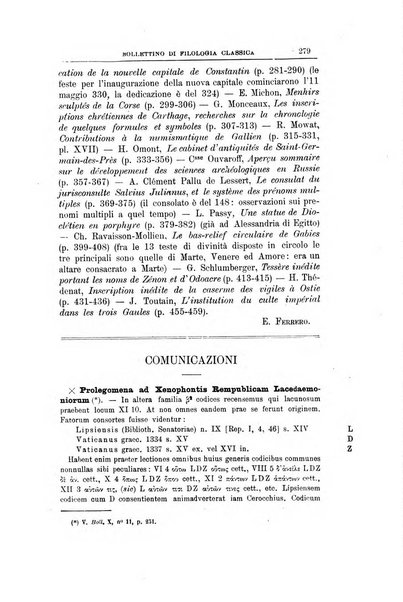 Bollettino di filologia classica