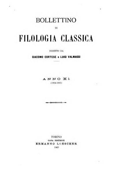 Bollettino di filologia classica