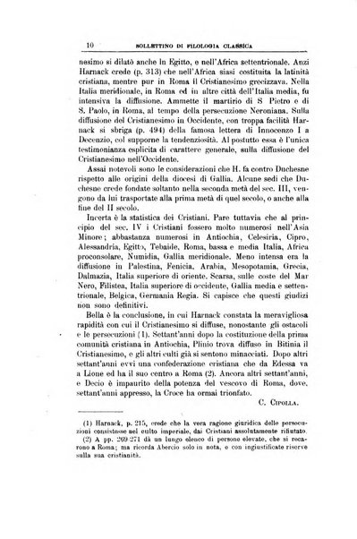 Bollettino di filologia classica