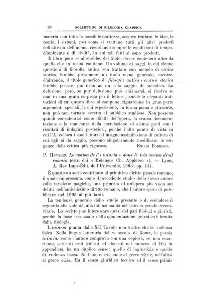 Bollettino di filologia classica