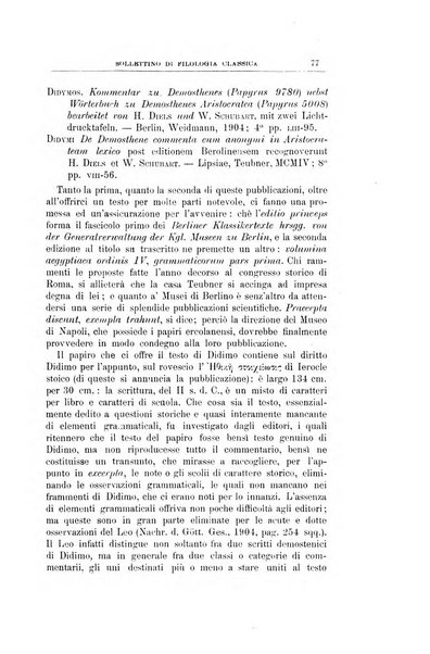 Bollettino di filologia classica