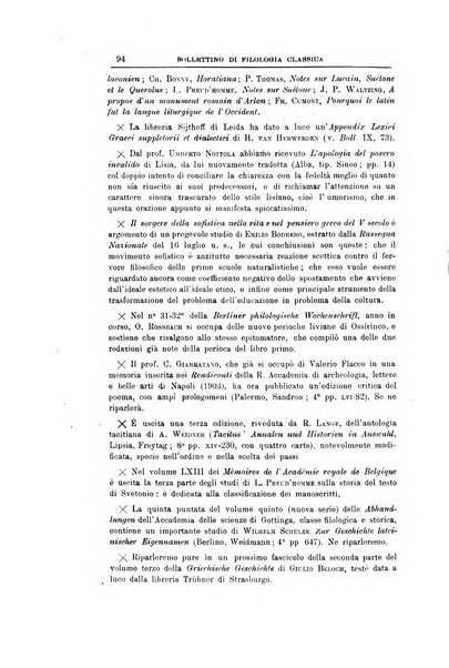 Bollettino di filologia classica