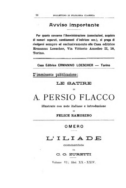 Bollettino di filologia classica