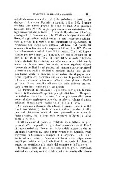 Bollettino di filologia classica