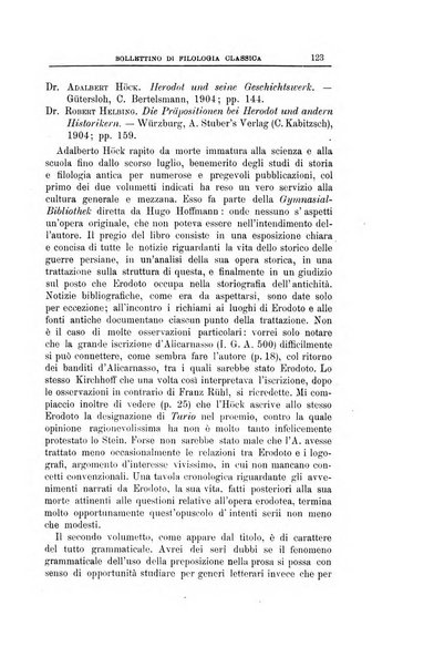 Bollettino di filologia classica