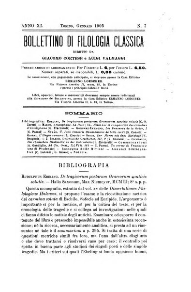 Bollettino di filologia classica