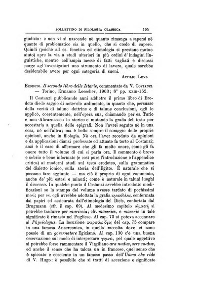 Bollettino di filologia classica