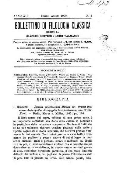 Bollettino di filologia classica