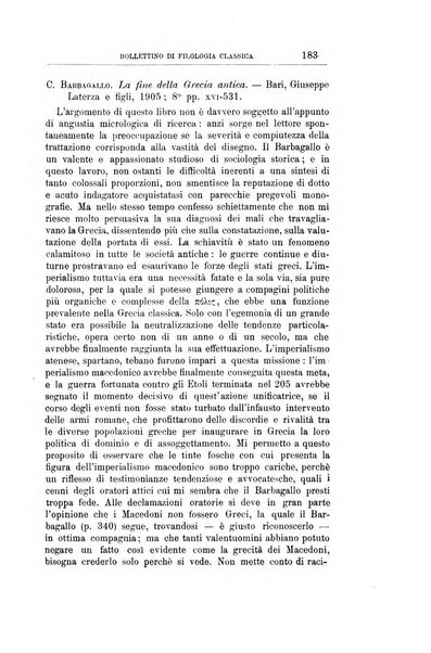 Bollettino di filologia classica