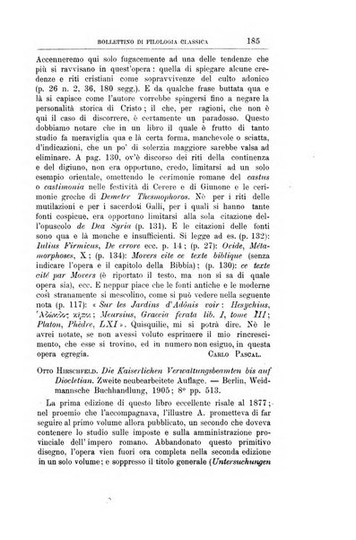 Bollettino di filologia classica