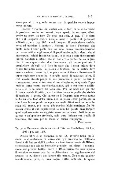 Bollettino di filologia classica