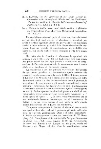 Bollettino di filologia classica