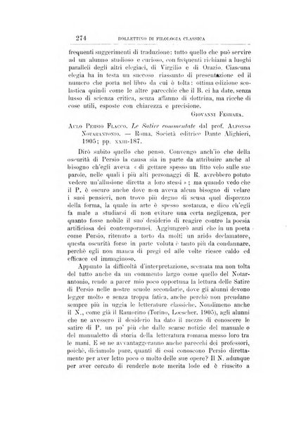 Bollettino di filologia classica