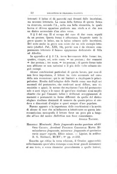 Bollettino di filologia classica