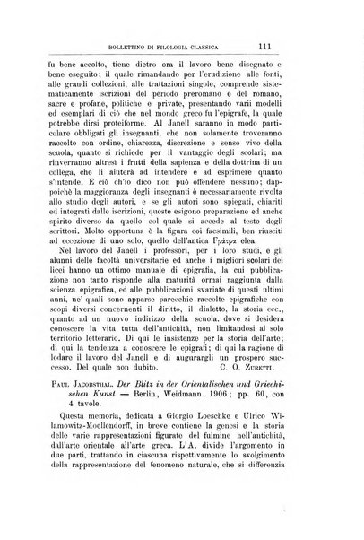 Bollettino di filologia classica