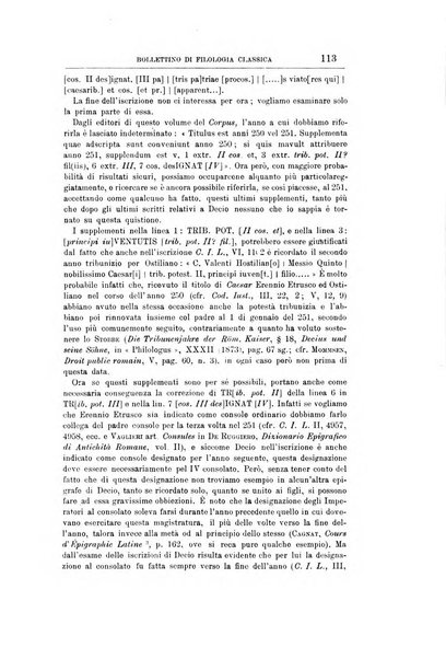 Bollettino di filologia classica