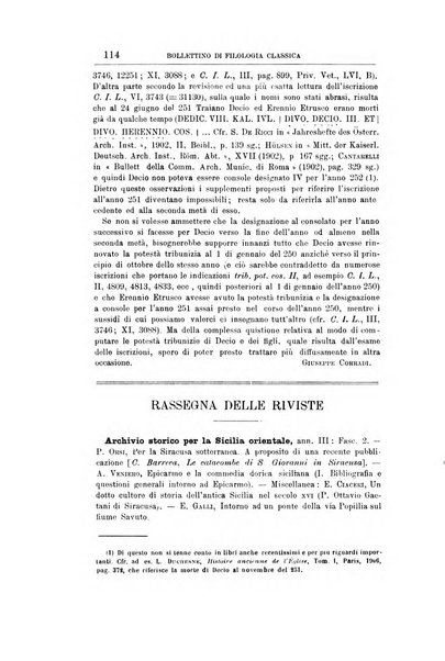 Bollettino di filologia classica