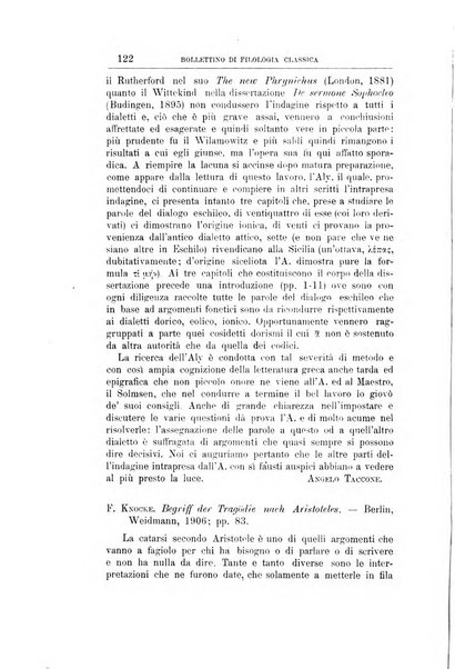 Bollettino di filologia classica