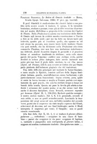 Bollettino di filologia classica