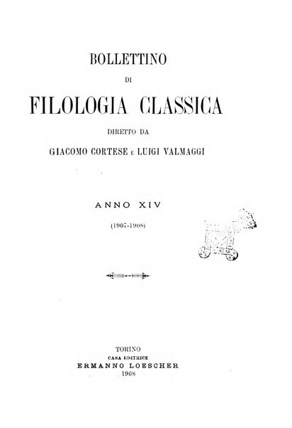 Bollettino di filologia classica