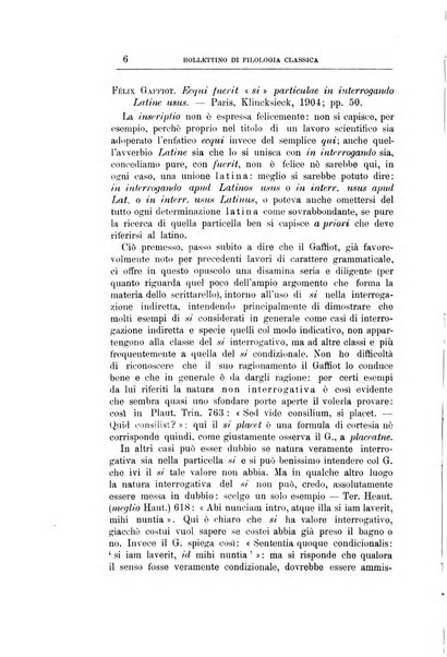 Bollettino di filologia classica