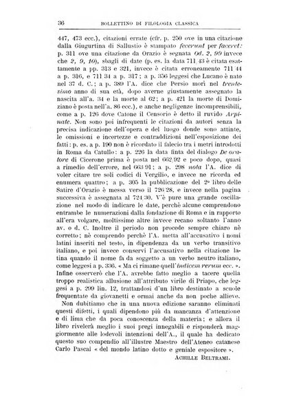 Bollettino di filologia classica