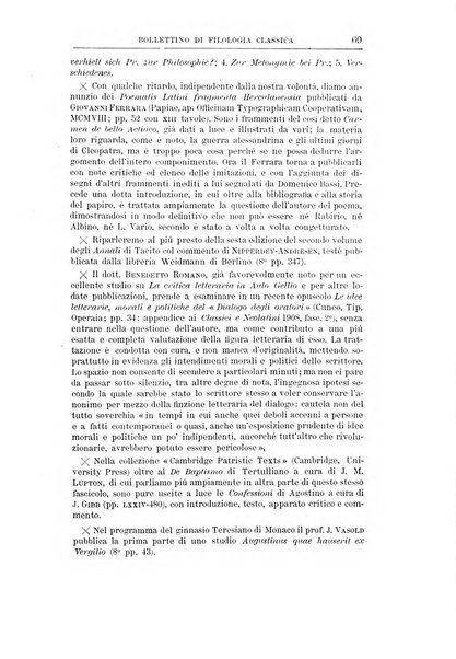 Bollettino di filologia classica