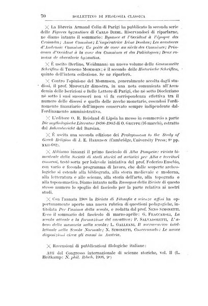 Bollettino di filologia classica