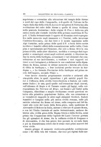 Bollettino di filologia classica