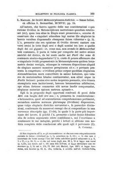 Bollettino di filologia classica