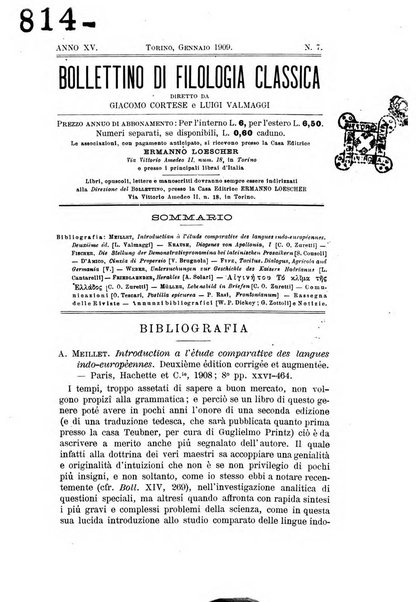 Bollettino di filologia classica