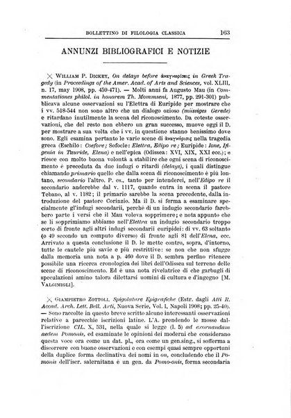 Bollettino di filologia classica