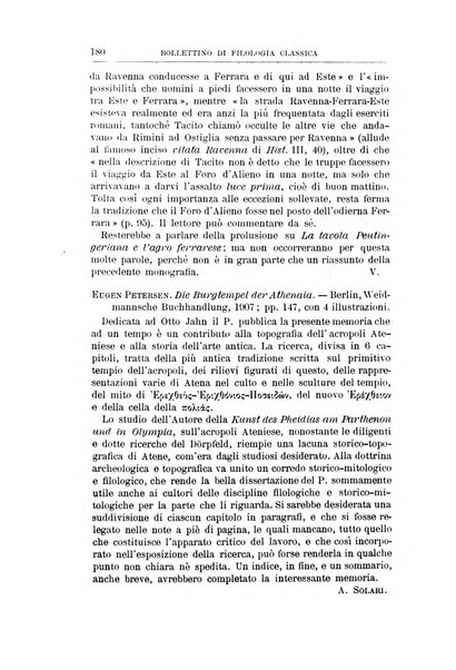 Bollettino di filologia classica