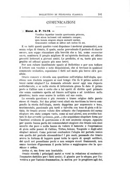 Bollettino di filologia classica