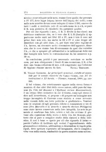 Bollettino di filologia classica