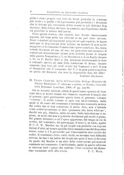 Bollettino di filologia classica