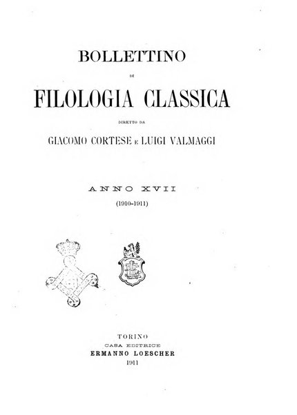 Bollettino di filologia classica