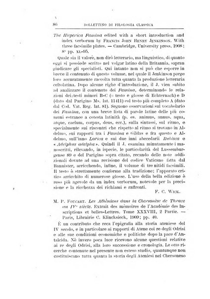 Bollettino di filologia classica