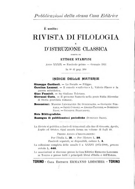 Bollettino di filologia classica