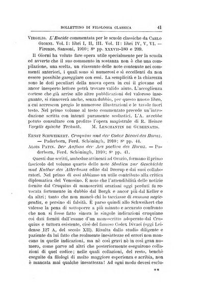 Bollettino di filologia classica