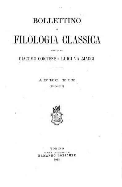 Bollettino di filologia classica