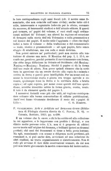 Bollettino di filologia classica