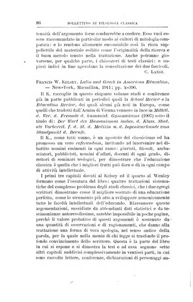 Bollettino di filologia classica