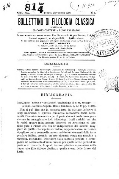 Bollettino di filologia classica