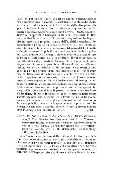 Bollettino di filologia classica