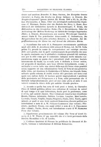 Bollettino di filologia classica