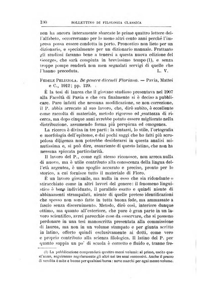 Bollettino di filologia classica