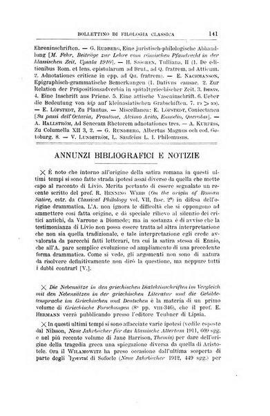 Bollettino di filologia classica