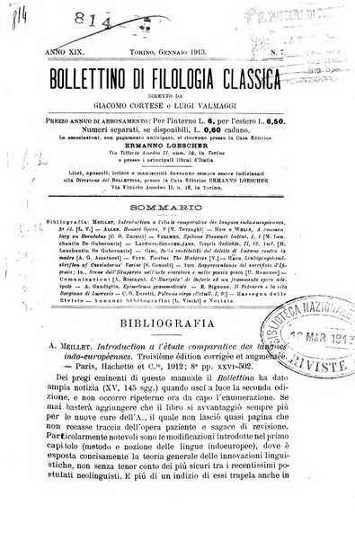 Bollettino di filologia classica